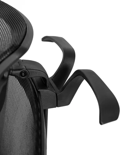 Vista 7 de Flash Furniture Layla - Silla de oficina ergonómica de malla con inclinación sincronizada, reposacabezas ajustable pivote, soporte lumbar, colgador