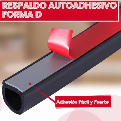 Vista 3 de Pangda Burlete de goma en forma de D de 10 pies de espuma autoadhesiva de EPDM, tira de sellado para puertas para reducción de ruido, impermeable, a