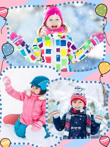 Vista 4 de SATINIOR 5 pares de guantes de dedos completos para niños, guantes de punto cálidos guantes de invierno para niños pequeños y niñas, suministros