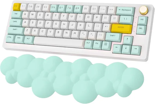 Vista 11 de Reposamuñecas ergonómico para mouse con posavasos, almohadilla de espuma viscoelástica suave para mouse computadora, laptop, oficina, PC