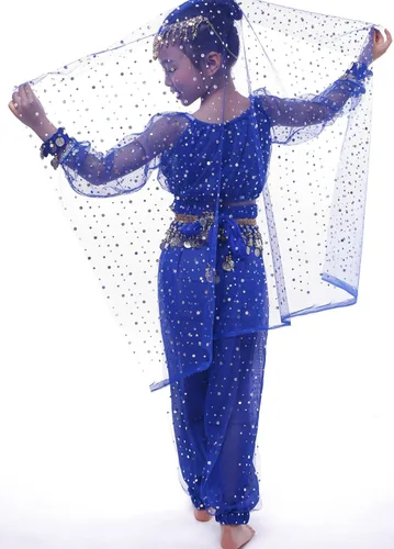 Vista 6 de GirlS Belly Dance Costumes,Long Sleeve Highlights Top,Pants