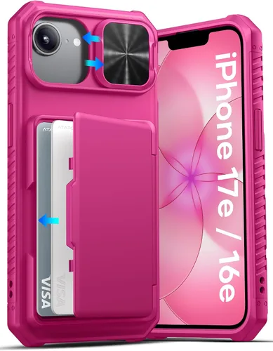 Vista 60 de ATATOO Funda Cartera para iPhone Air, Portador de Tarjetas Integrado (3-5 Tarjetas) [Bloqueo RFID] y Cubierta Deslizante para Cámara, Protección