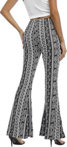 Vista 6 de WSPLYSPJY Pantalones Palazzo acampanados con estampado elástico para mujer