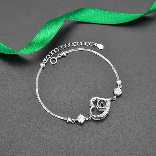 Vista 11 de Godchoices Pulsera de fotos personalizada, pulsera de proyección de fotos con imagen en el interior, collar con texto en inglés "I Love You