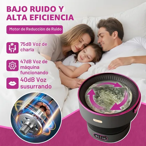 Vista 7 de Mini lavadora y secadora portátil, mini lavadora de 13 l, lavadora portátil totalmente automática, 3 modos de limpieza, lavadora plegable