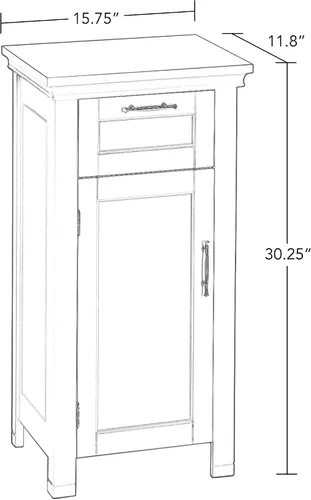 Vista 3 de RiverRidge - gabinete de baño, 1 puerta, Madera Manufacturada, Gris