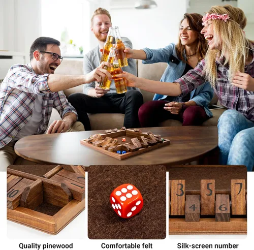 Vista 3 de ropoda Juego de mesa de dados de 4 vías de 12 pulgadas (2-4 jugadores) para niños y adultos