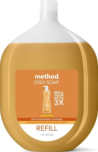 Vista 6 de Method Repuesto de jabón de gel para platos, clementina, resistente a la grasa, 36 onzas líquidas (paquete de 6)