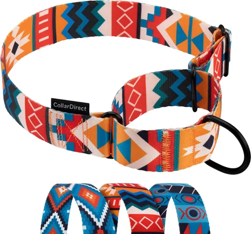 Vista 9 de CollarDirect Martingale - Collar de nailon resistente para perros pequeños, medianos y grandes [nailon, estampado, aguamarina, L, 15-20 pulgadas)