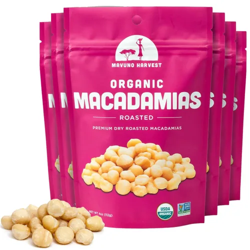 Vista 16 de Mavuno Harvest Anacardos tostados orgánicos con sal marina Anacardos enteros tostados secos Snacks saludables veganos sin OMG para niños