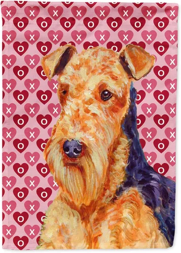 Vista 171 de Caroline's Treasures SS4484GF Bandera de jardín con diseño de bulldog inglés y corazones para el Día de San Valentín, bandera decorativa para patio