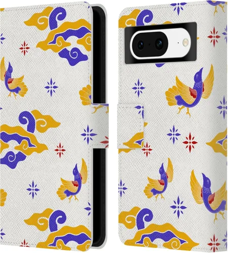 Vista 13 de Head Case Designs Officially Licensed Haroulita Blue Flower Cute Flower Pattern Leather Wallet Case Compatible with Google Pixel 8