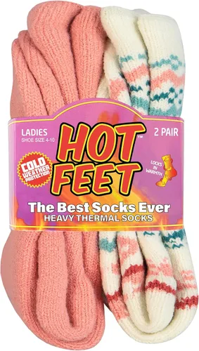 Vista 24 de HOT FEET Calcetines térmicos para mujer, calcetines térmicos para clima frío, gruesos y cálidos, para senderismo, calcetines aislados, tallas