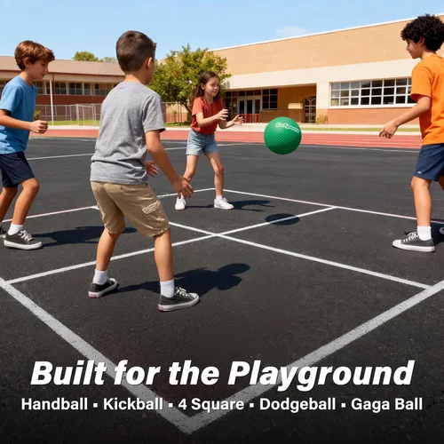 Vista 2 de GoSports Playground Balls for Kids - Choose 8.5” or 10” Sizes - Heavy Duty Set of 6 with Carry Bag and Ball Pump