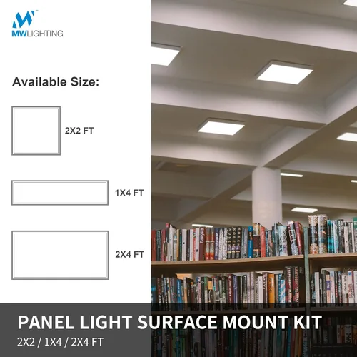 Vista 5 de Kit de montaje en superficie de 1 x 4 para panel plano LED, marco de techo de aluminio para 12 x 48 x 3.13 pulgadas, bueno para panel iluminado