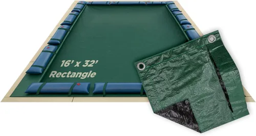 Vista 16 de Buffalo Blizzard Ripstopper - Cubierta redonda de invierno para piscina de 12 pies, cubierta verde resistente para cerrar piscinas sobre el suelo