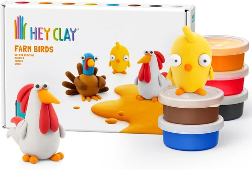 Vista 10 de HEY CLAY Colorido modelado de arcilla seca al aire para niños 6 latas con divertidas instrucciones interactivas aplicación - Actividades para niños