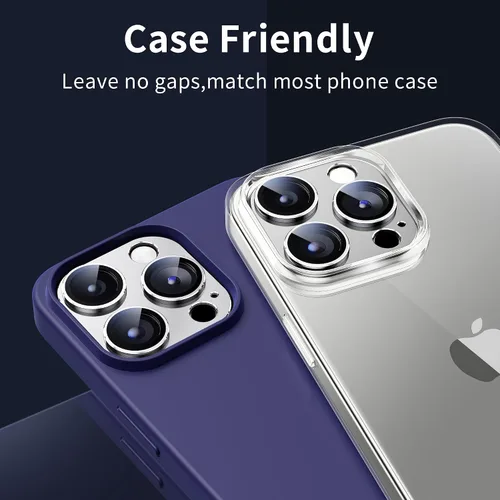 Vista 5 de Protector de lente de cámara para iPhone 15 Pro/iPhone 15 Pro Max, cubierta de cámara de aleación de metal con accesorios de protector de pantalla