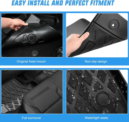 Vista 4 de Nilight Tapetes de piso TPE para Honda Odyssey 2011 2012 2013 2014 2015 2016 2017, para todo tipo de clima, forro de piso personalizado, resistente