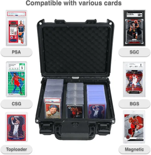 Vista 2 de Caja de almacenamiento de tarjeta graduada impermeable para PSA CSG BGS SGC titular de la tarjeta magnética Protective Trading Card Case
