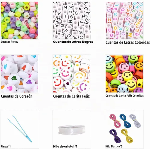 Vista 7 de LIS HEGENSA Cuentas de Pony a Granel, Cuentas Kandi para Hacer Collares de Joyería, Trenzado de Cabello, Kits de Fabricación de Pulseras, Cuentas