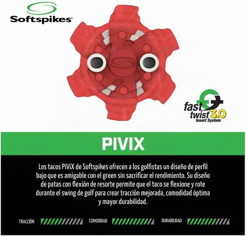 Vista 7 de Softspikes PiViX Tacos de Golf - Fast Twist 3.0-18 Unidades Azul