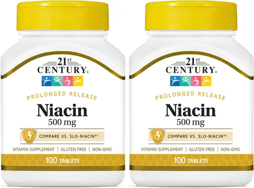 Vista 9 de 21st Century Niacina 500 mg comprimidos de liberación prolongada, 100 unidades (27474)