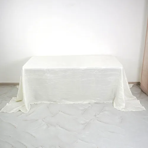 Vista 19 de Mantel rectangular de tafetán arrugado de acordeón de 90 x 132 pulgadas, manteles de boda, manteles de mesa, decoración de eventos, manteles