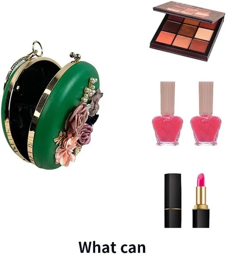 Vista 6 de shiiriin Bolso de mano para mujer 3D rosa nude floral bolso de mano Hecho a mano con perla Boda nupcial diurna fiesta de noche