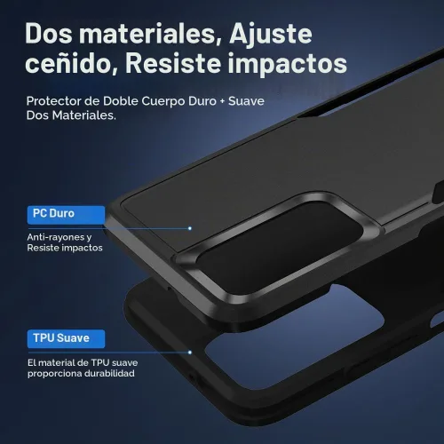 Vista 4 de Yiakeng Funda para Samsung Galaxy A03S, Galaxy A03S con protector de pantalla HD [prueba de caídas de grado militar], funda protectora de doble capa