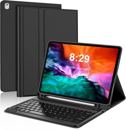 Vista 10 de Funda de teclado para iPad Pro de 12.9 pulgadas (modelo antiguo) 2015 1ª/2017 2ª generación - Teclado Bluetooth inalámbrico recargable, desmontable