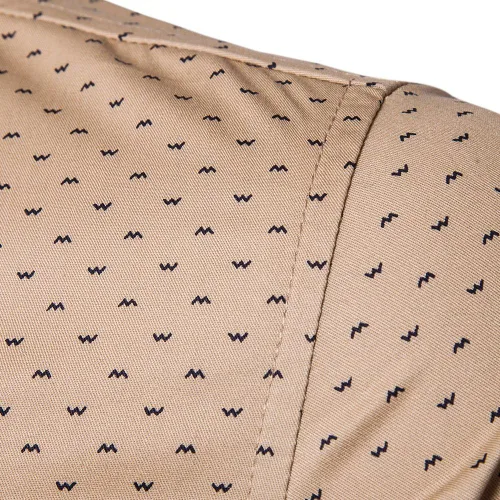 Vista 3 de MUSE FATH Camisa de vestir casual de manga larga de corte regular de algodón estampado para hombre