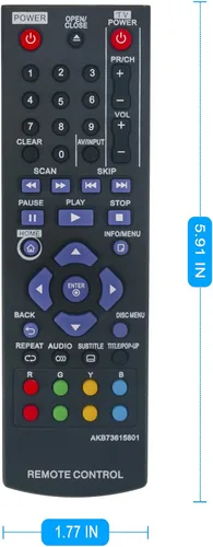 Vista 6 de AKB73615801 Reemplazo de control remoto para LG Blu-Ray Disc DVD Player BD220 BD630 BP125 BP125N BP135W-N BP200 BP220 BP220N BP320 BP320N BP325 N