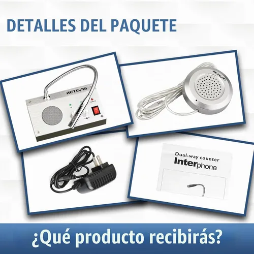Vista 7 de Retevis RT-9908 3W/3W, sistema de intercomunicación de ventana con contador de bancos antiinterferentes, micrófono de intercomunicación de dos vías