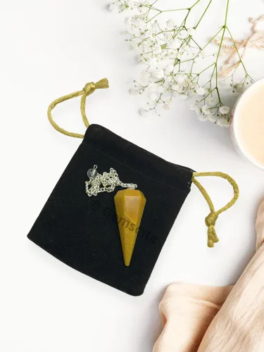 Vista 85 de WholesaleGemShop Péndulo facetado de cristal de piedras preciosas naturales