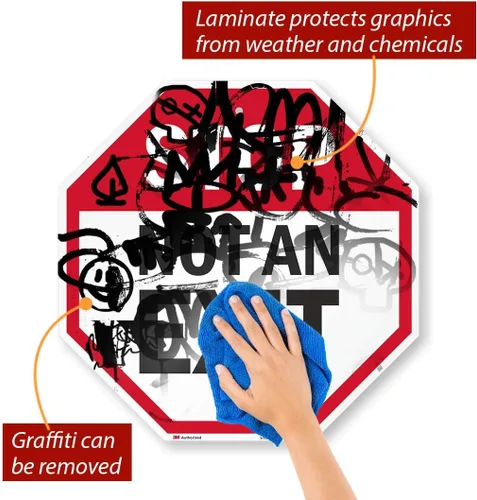 Vista 7 de SmartSign Letrero "Stop - Not An Exit" Aluminio reflectante de grado de alta intensidad 3M de 18 x 18 pulgadas