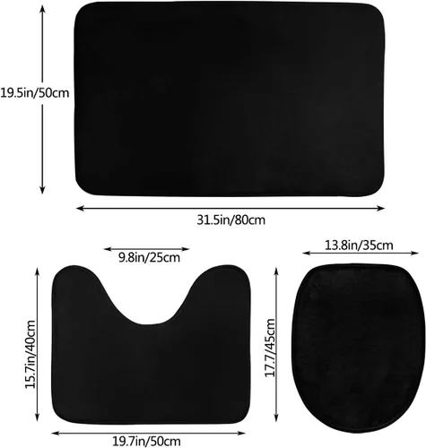 Vista 2 de Juego de tapetes de baño de franela Comfort de 100 dólares, 3 piezas, suaves, antideslizantes, con almohadilla de respaldo, alfombra de contorno +