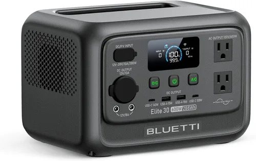 Vista 8 de Generador solar BLUETTI Elite 30 V2 con panel solar de 100W incluido 288Wh
