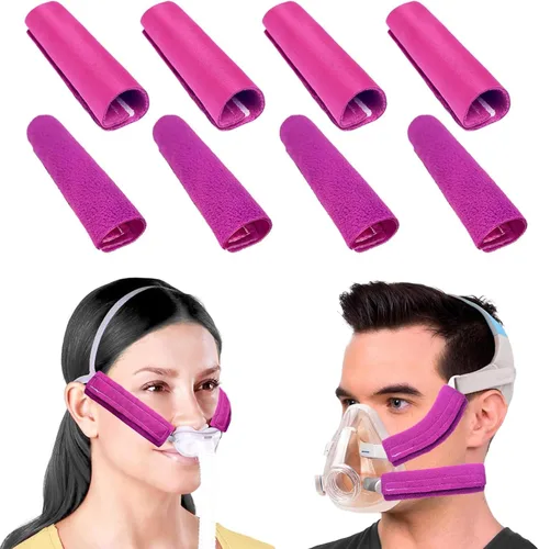 Vista 8 de NATAKU - Paquete de 8 fundas para correas CPAP de satén, cojines de máscara Azul marino