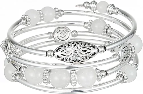 Vista 12 de FULU AUTUMN Pulseras apilables con cuentas para mujer, pulsera bohemia de plata envolvente, joyería de moda en capas, regalos para ella 17-negro