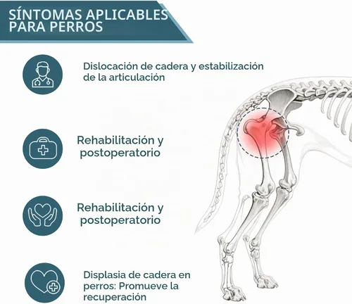 Vista 4 de Soporte de cadera para perro para displasia de cadera, soporte de cadera ajustable para perro con correa de elevación, alivio del dolor cálido