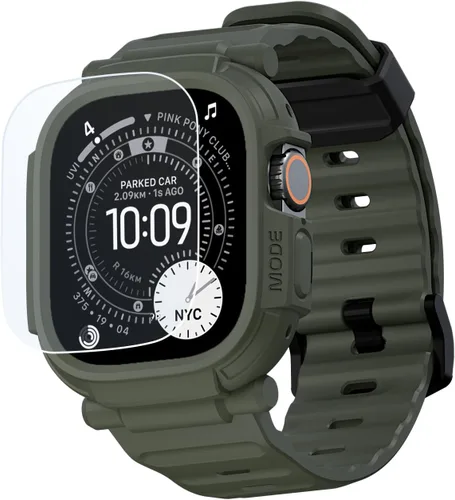 Vista 24 de elkson Quattro Pro Series - Funda resistente para Apple Watch Ultra 3/2/1 de 1.929 in con protector de pantalla de vidrio templado, resistente