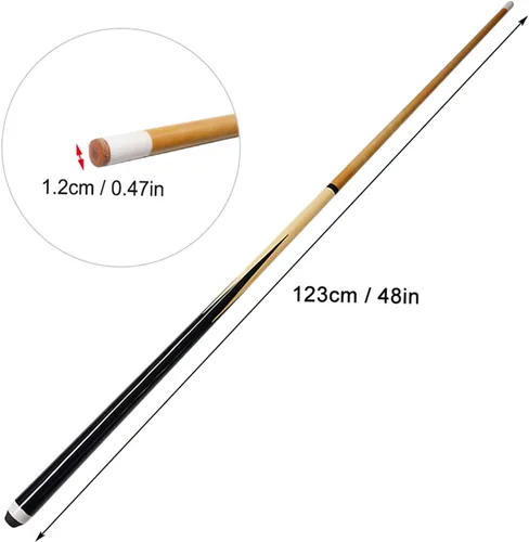Vista 3 de HUIOP Palo de taco de billar, 48 pulgadas, eje de billar junior, de madera, palo de billar para entretenimiento, herramienta de billar