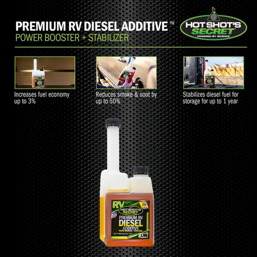 Vista 5 de Hot Shot's Secret Aditivo diésel premium RV de 16 onzas, botella de embalaje puede variar