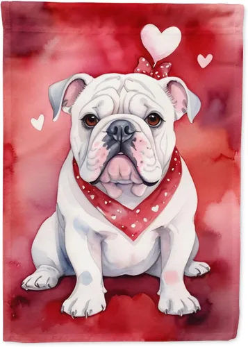 Vista 96 de Caroline's Treasures DAC5252GF Affenpinscher - Bandera de jardín con texto en inglés "My Valentine", bandera decorativa para patio exterior, patio