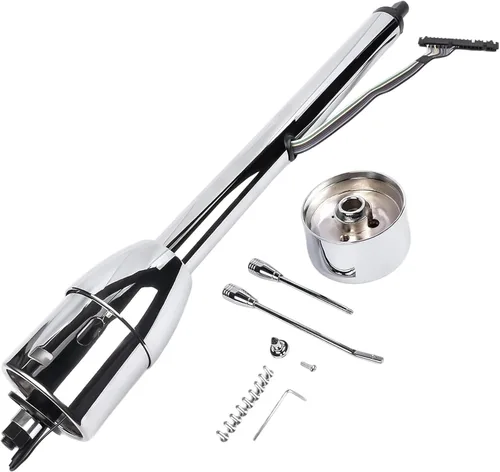 Vista 14 de Columna de Dirección Manual de Inclinación Cromada de 28'' con Adaptador de Rueda Sin Llave Hot Rod GM