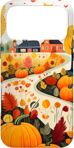 Vista 22 de Fall Leaves Autumn Pumpkin Pattern Autumn Color Foliage Case for iPhone 17