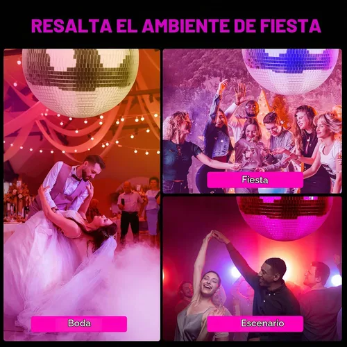 Vista 7 de Faeshoo - Bola de espejo de discoteca grande de 16 pulgadas para decoraciones de fiesta de discoteca, 1 bola de discoteca, 15 espejos de repuesto