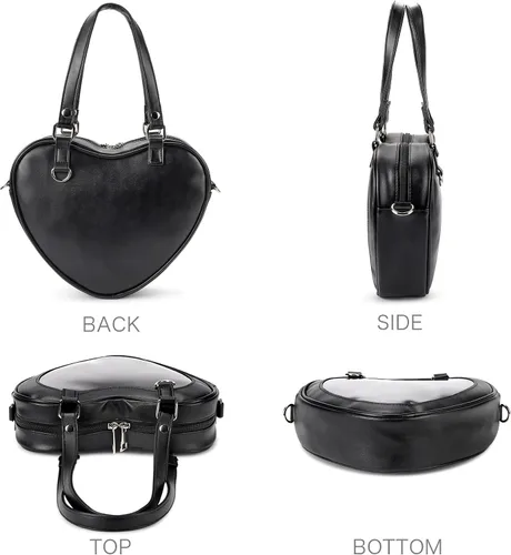 Vista 6 de STEAMEDBUN Ita Bag Bolso cruzado en forma de corazón para exhibición de pines de anime