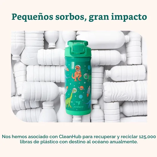 Vista 7 de Reduce Hydrate Pro Kids - Botella de agua aislada de acero inoxidable de 14 onzas con pajilla, vaso a prueba de derrames para niños, retención